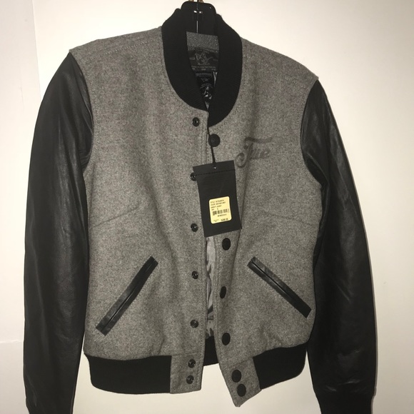 True Religion Heather Grey Varsity Jacket - Picture 7 of 8